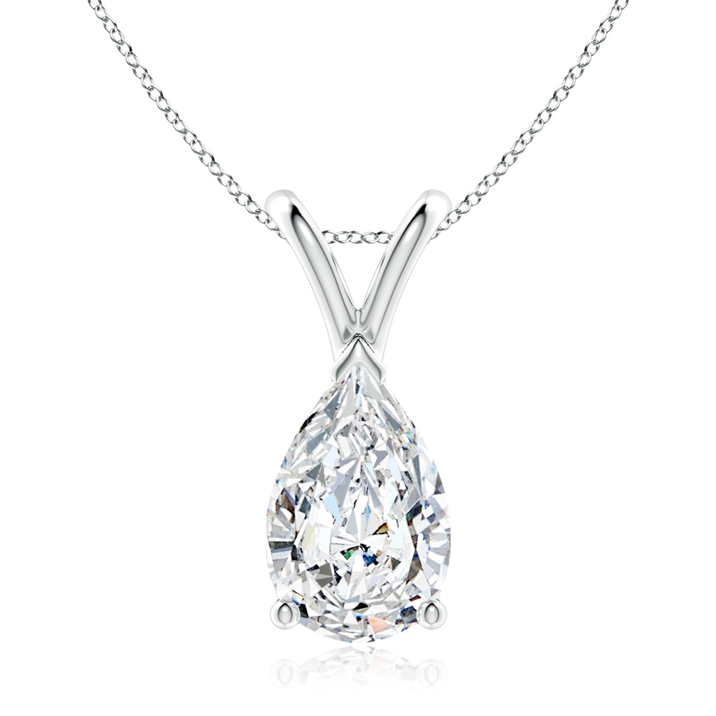 10x6.5mm FGVS Lab-Grown V-Bale Pear-Shaped Diamond Solitaire Pendant in P950 Platinum
