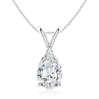 10x6.5mm FGVS Lab-Grown V-Bale Pear-Shaped Diamond Solitaire Pendant in S999 Silver