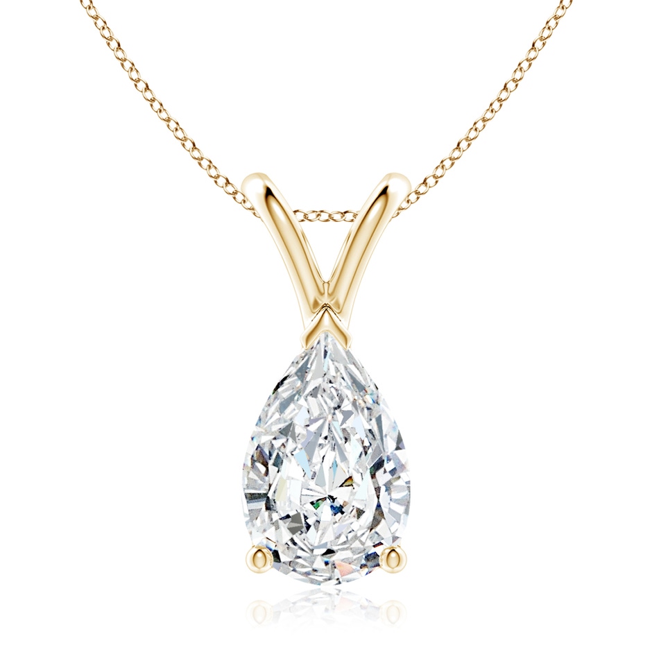 10x6.5mm FGVS Lab-Grown V-Bale Pear-Shaped Diamond Solitaire Pendant in Yellow Gold 