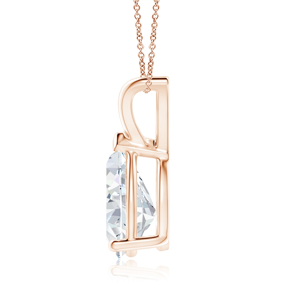 11x7mm FGVS Lab-Grown V-Bale Pear-Shaped Diamond Solitaire Pendant in 18K Rose Gold side 199