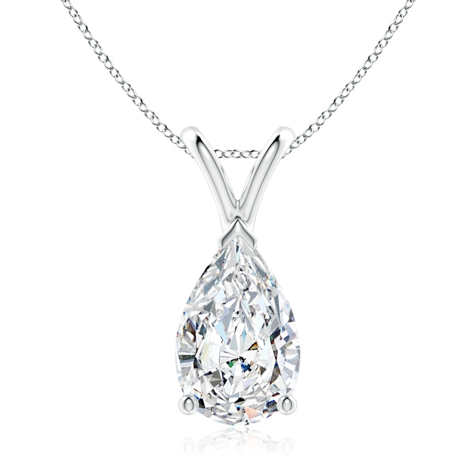 11x7mm FGVS Lab-Grown V-Bale Pear-Shaped Diamond Solitaire Pendant in P950 Platinum 