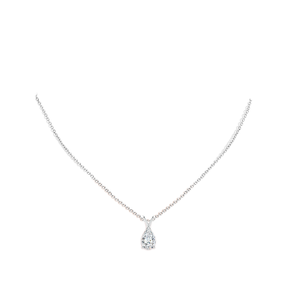 11x7mm FGVS Lab-Grown V-Bale Pear-Shaped Diamond Solitaire Pendant in P950 Platinum pen