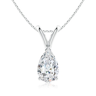 9x5.5mm FGVS Lab-Grown V-Bale Pear-Shaped Diamond Solitaire Pendant in S999 Silver