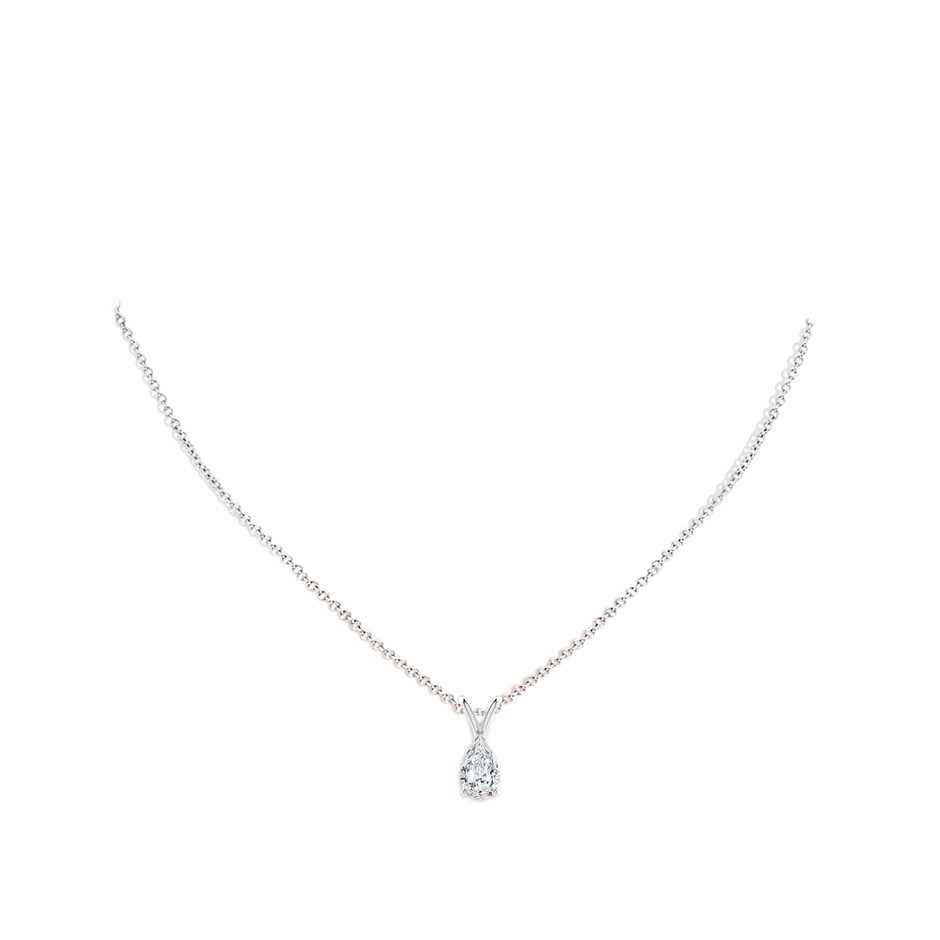 9x5.5mm FGVS Lab-Grown V-Bale Pear-Shaped Diamond Solitaire Pendant in S999 Silver pen