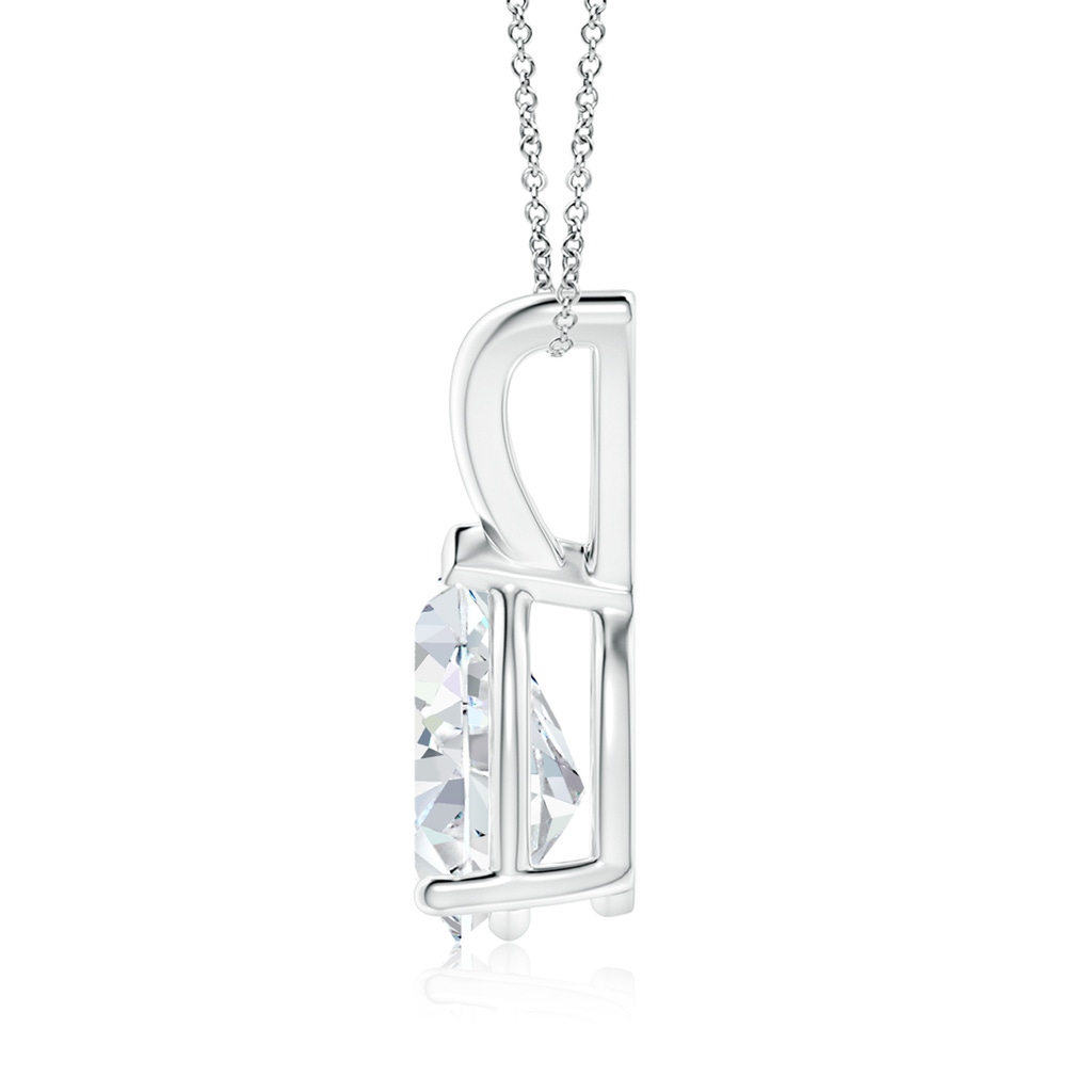 9x5.5mm FGVS Lab-Grown V-Bale Pear-Shaped Diamond Solitaire Pendant in White Gold - side 199