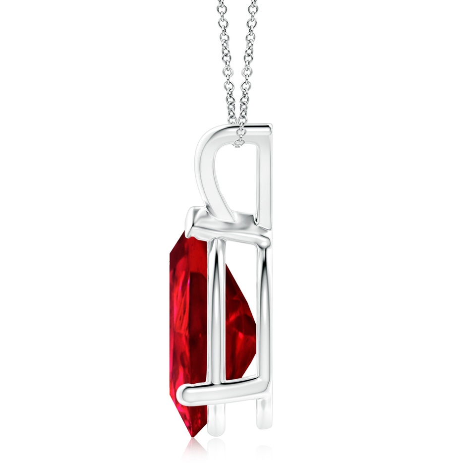 14x10mm Labgrown Lab-Grown V-Bale Pear-Shaped Ruby Solitaire Pendant in P950 Platinum side 199