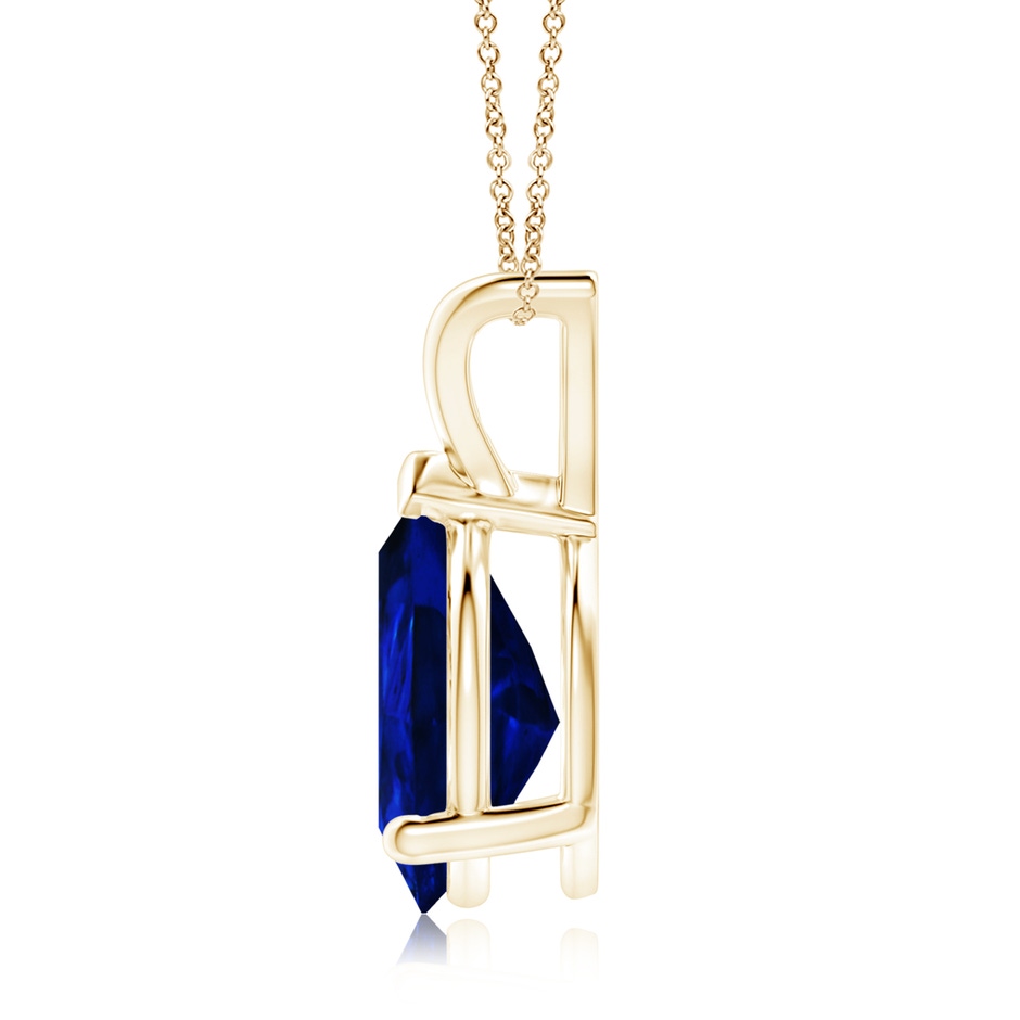12x10mm Labgrown Lab-Grown V-Bale Pear-Shaped Blue Sapphire Solitaire Pendant in 18K Yellow Gold side 199