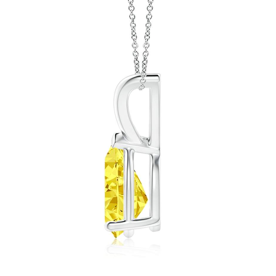 9x5.5mm Labgrown V-Bale Pear-Shaped Lab-Grown Fancy Intense Yellow Diamond Solitaire Pendant in White Gold side 199
