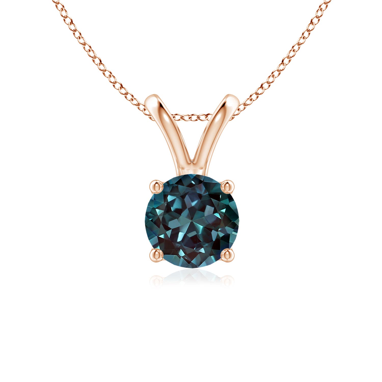 Rose Gold Lab Grown Alexandrite Necklaces & Pendants