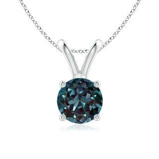 7mm Labgrown V-Bale Round Lab-Grown Alexandrite Solitaire Pendant in P950 Platinum