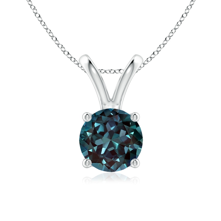 7mm Labgrown V-Bale Round Lab-Grown Alexandrite Solitaire Pendant in P950 Platinum 