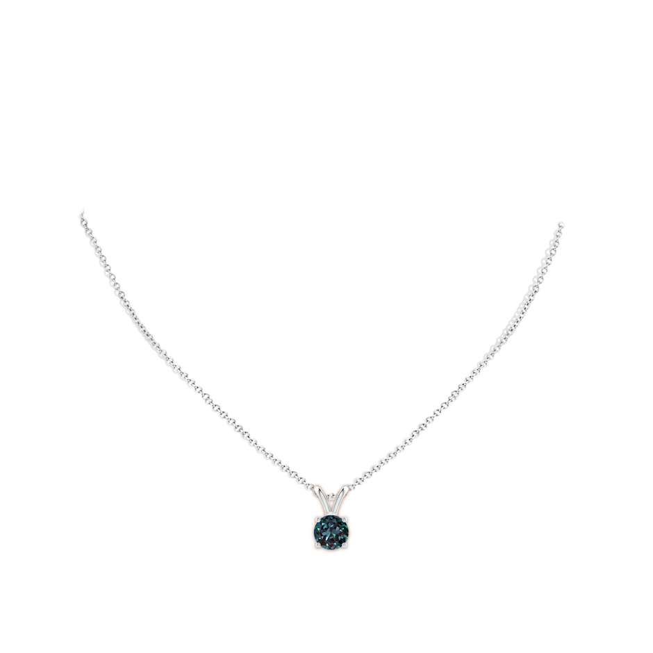 8mm Labgrown V-Bale Round Lab-Grown Alexandrite Solitaire Pendant in P950 Platinum pen