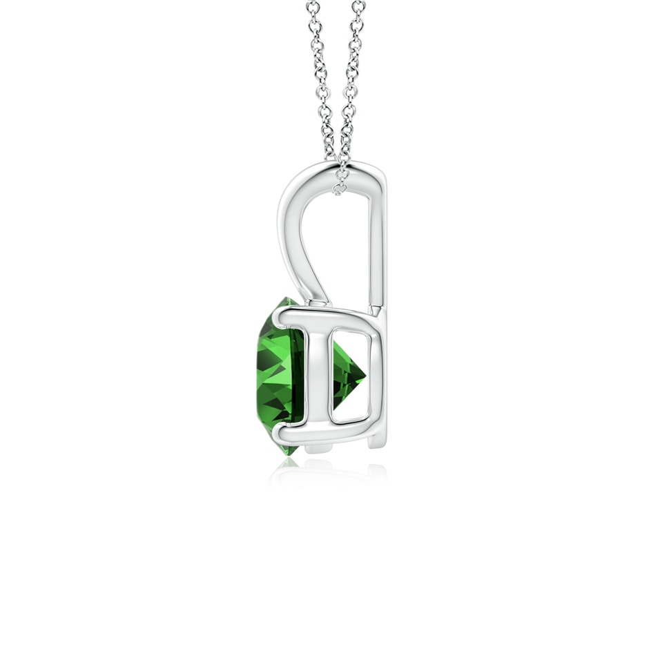 6mm Labgrown Lab-Grown V-Bale Round Emerald Solitaire Pendant in P950 Platinum side 199