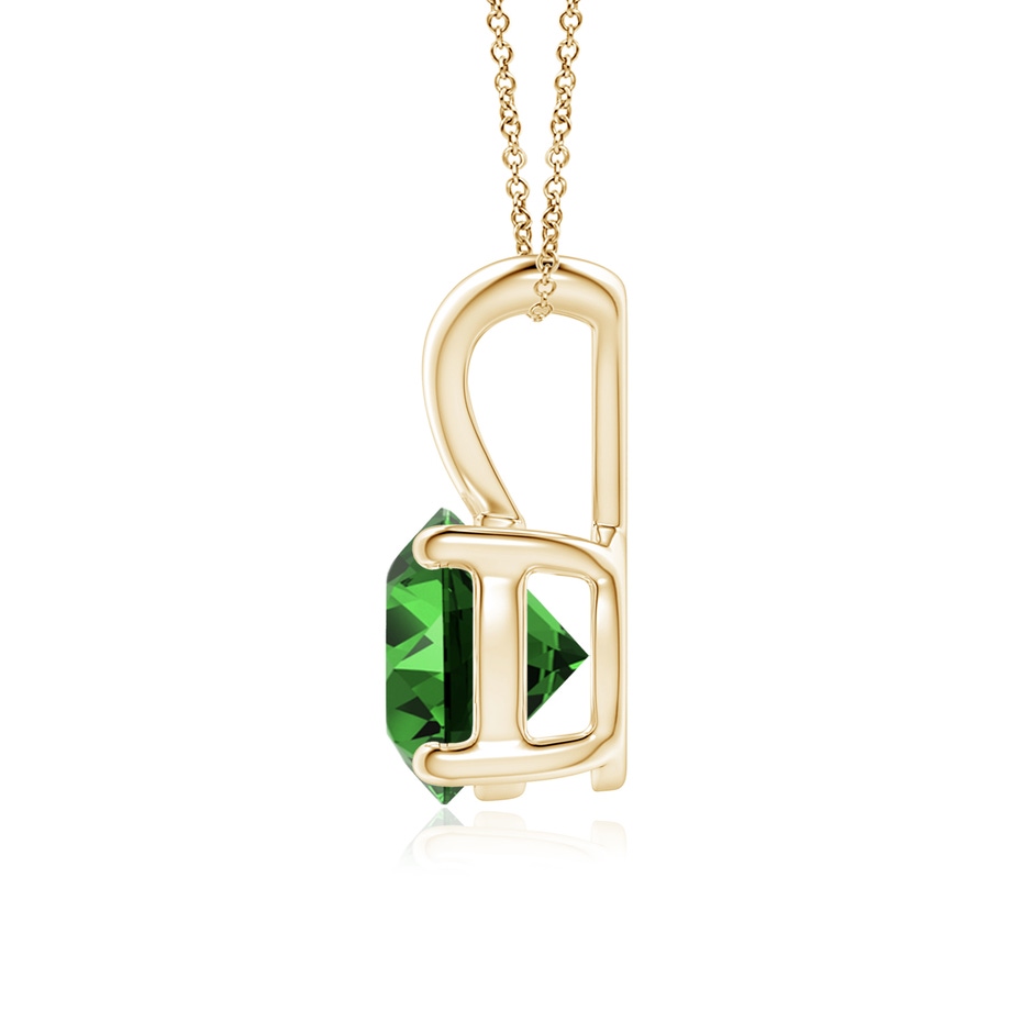 7mm Labgrown Lab-Grown V-Bale Round Emerald Solitaire Pendant in Yellow Gold side 199