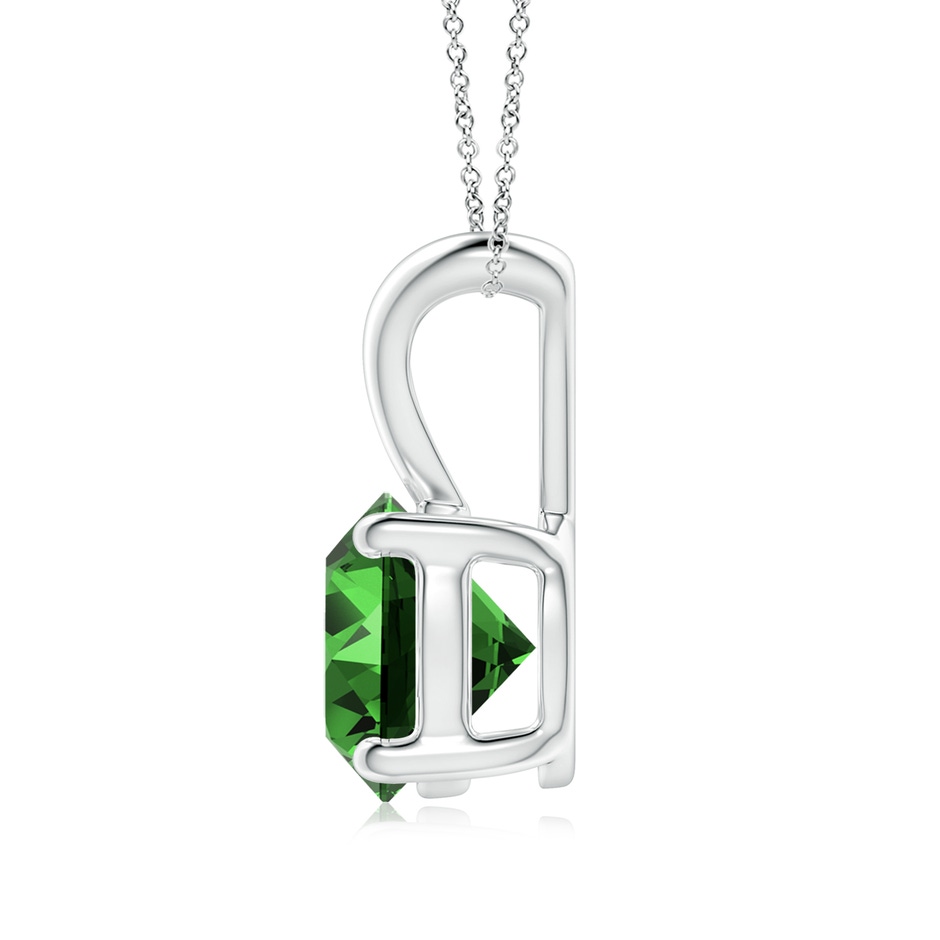 8mm Labgrown Lab-Grown V-Bale Round Emerald Solitaire Pendant in S999 Silver side 199