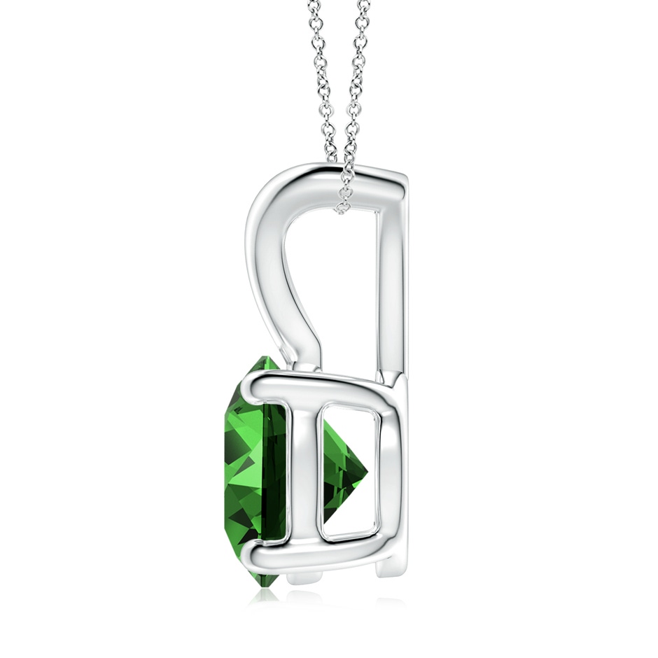 9mm Labgrown Lab-Grown V-Bale Round Emerald Solitaire Pendant in P950 Platinum side 199