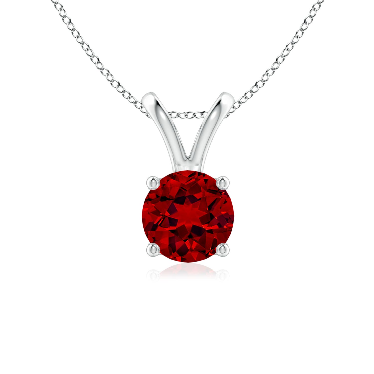 Premium - Lab-Grown Ruby / 1 CT / 14 KT White Gold