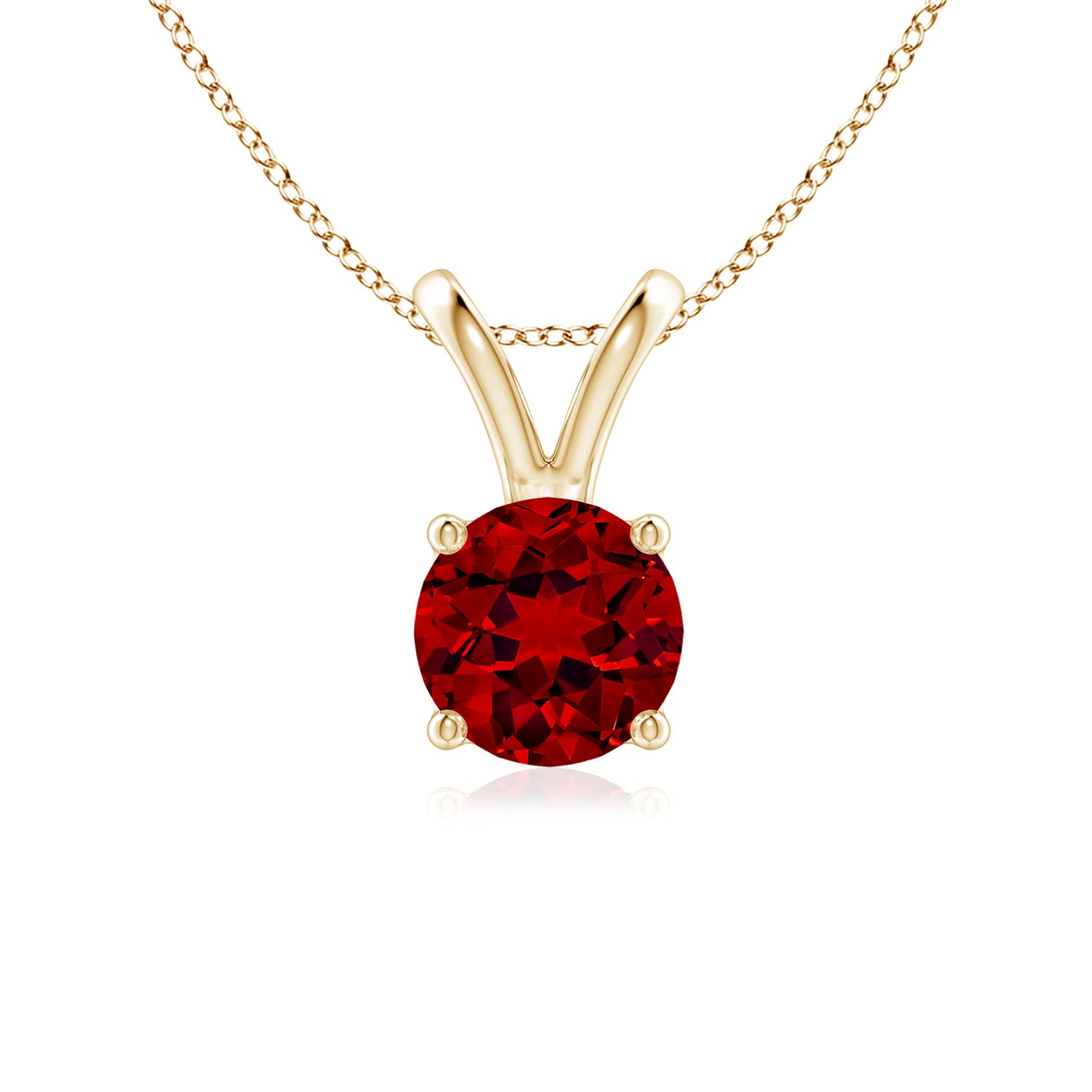 Premium - Lab-Grown Ruby / 1 CT / 14 KT Yellow Gold