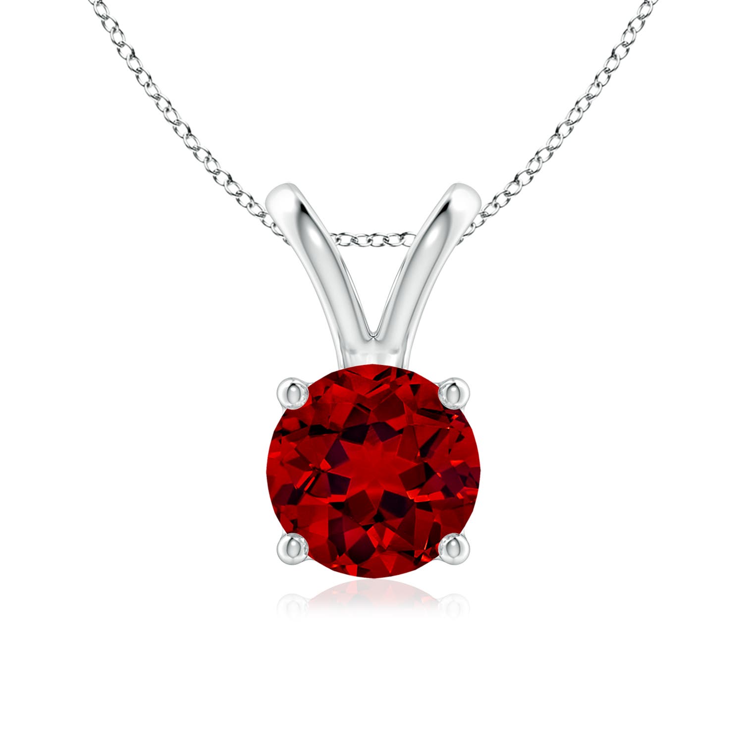 Premium - Lab-Grown Ruby / 1.4 CT / 14 KT White Gold