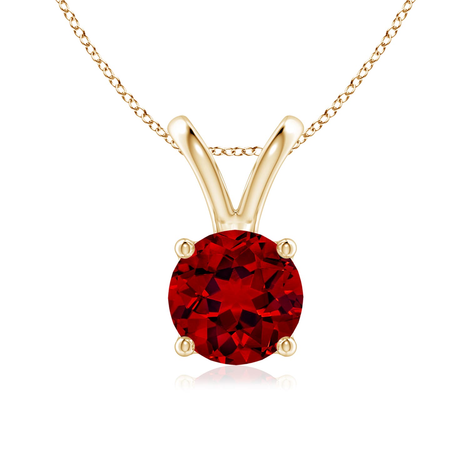 Premium - Lab-Grown Ruby / 1.4 CT / 14 KT Yellow Gold