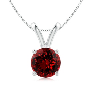 8mm Labgrown Lab-Grown V-Bale Round Ruby Solitaire Pendant in P950 Platinum