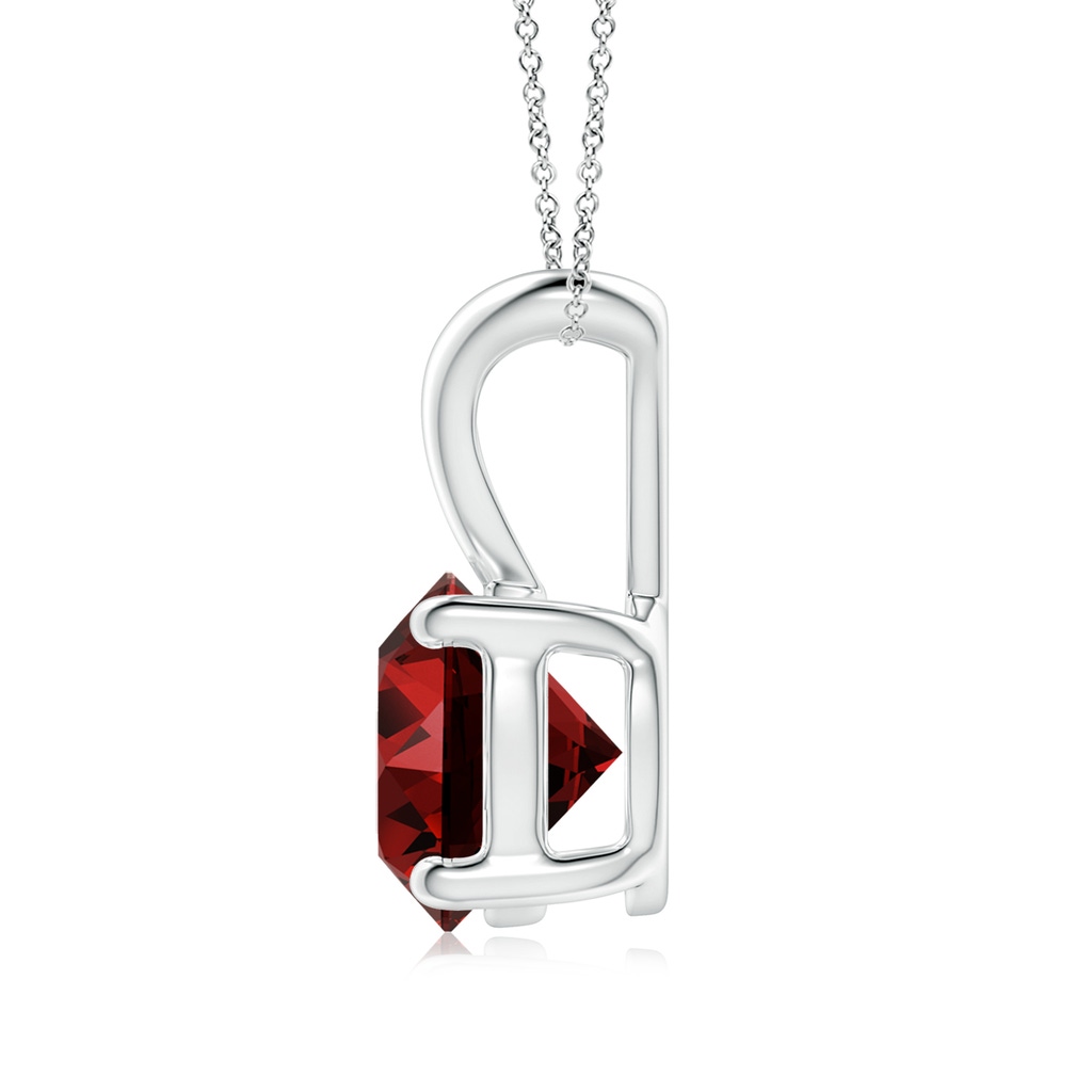 8mm Labgrown Lab-Grown V-Bale Round Ruby Solitaire Pendant in White Gold Side 199
