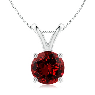 9mm Labgrown Lab-Grown V-Bale Round Ruby Solitaire Pendant in P950 Platinum