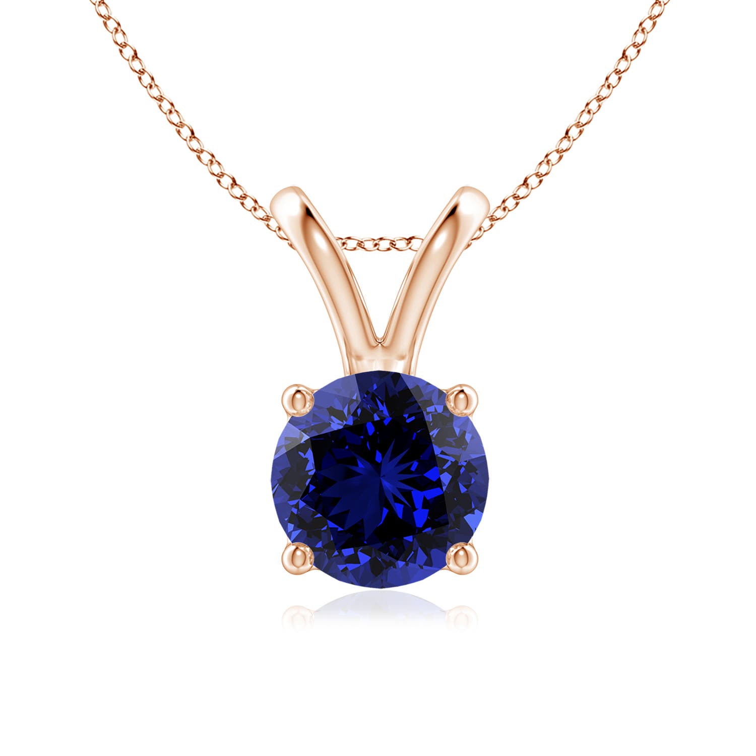 Premium - Lab-Grown Blue Sapphire / 1.6 CT / 14 KT Rose Gold