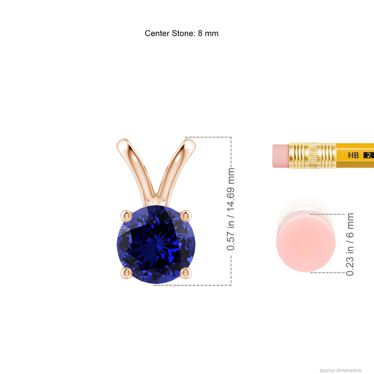 Premium - Lab-Grown Blue Sapphire / 2.2 CT / 14 KT Rose Gold