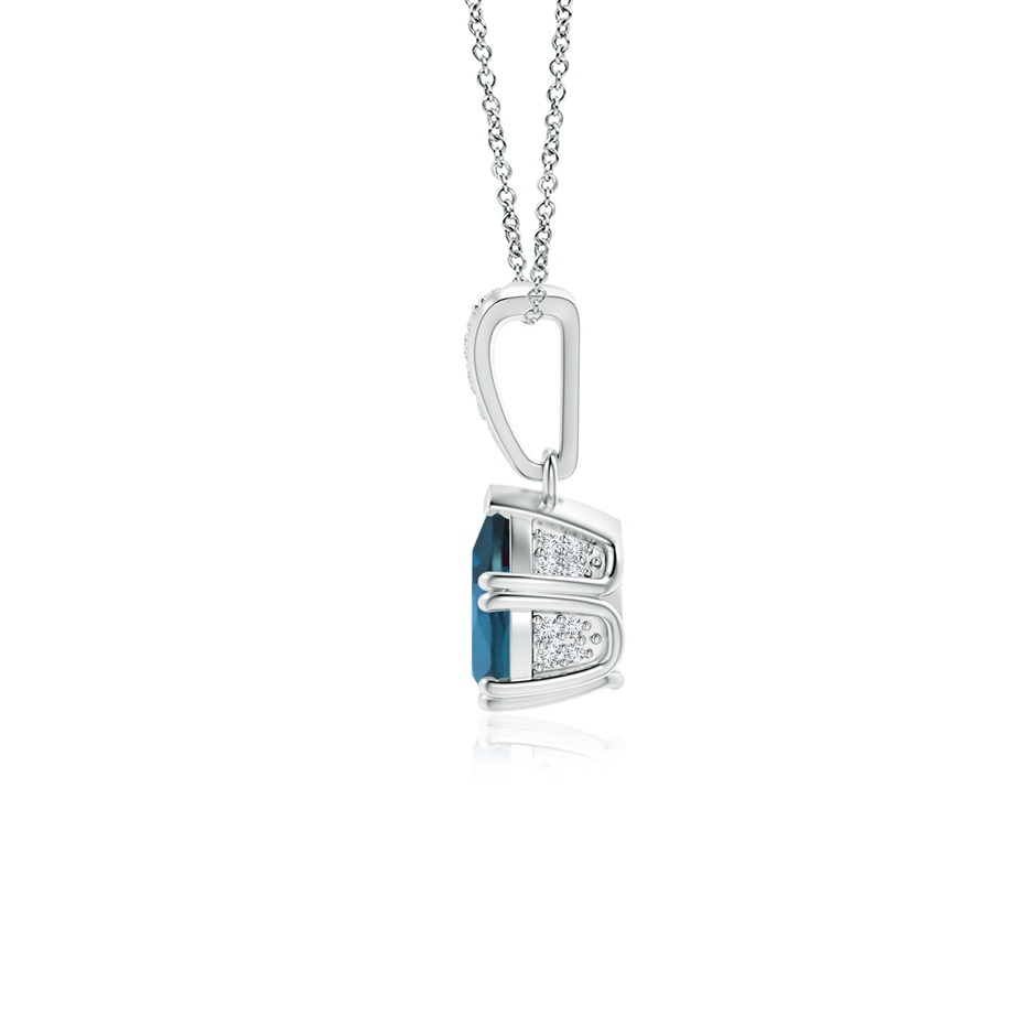 7x5mm Labgrown Vintage Style Pear Lab-Grown Alexandrite Drop Pendant with Diamonds in White Gold side 199