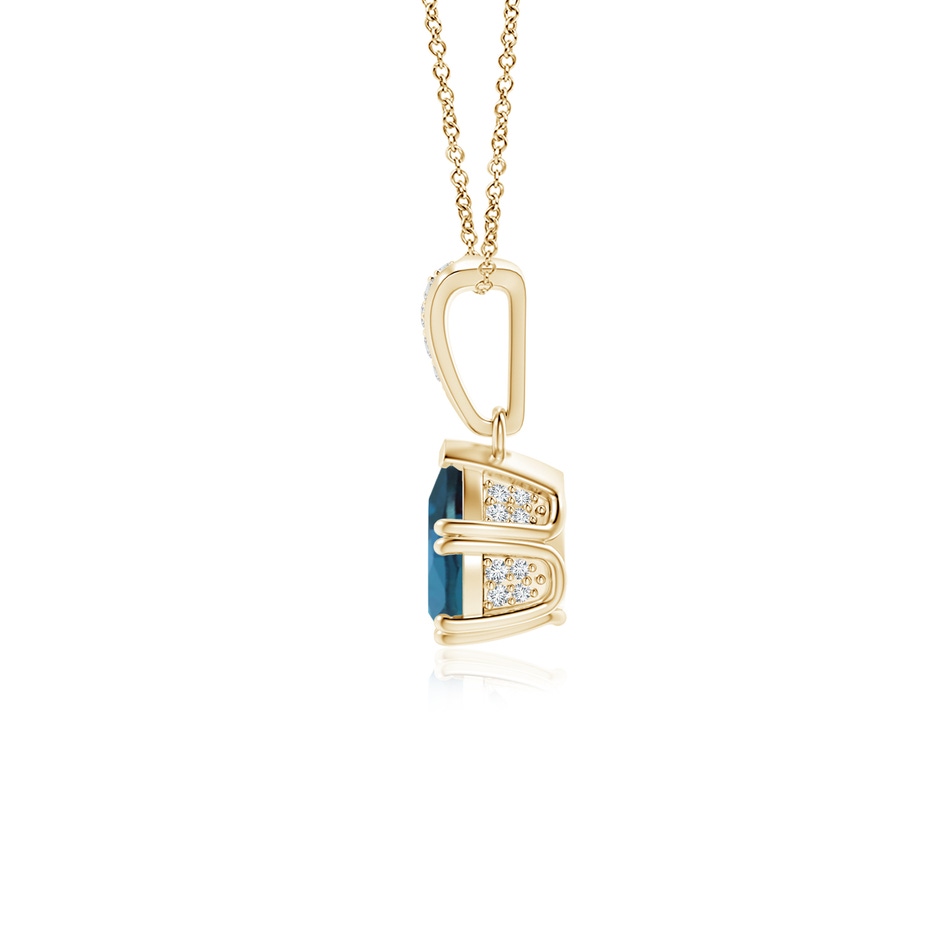 7x5mm Labgrown Vintage Style Pear Lab-Grown Alexandrite Drop Pendant with Diamonds in Yellow Gold side 199