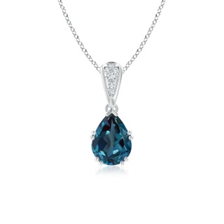 8x6mm Labgrown Vintage Style Pear Lab-Grown Alexandrite Drop Pendant with Diamonds in P950 Platinum