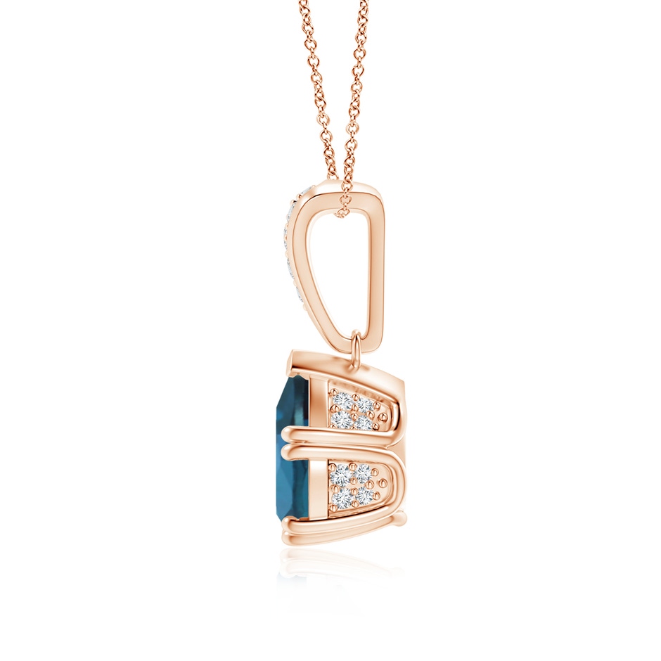 9x7mm Labgrown Vintage Style Pear Lab-Grown Alexandrite Drop Pendant with Diamonds in 18K Rose Gold side 199