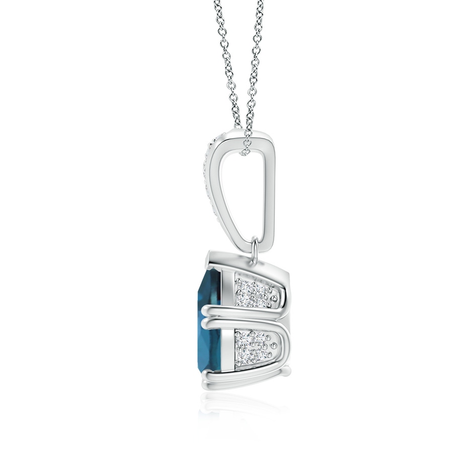 9x7mm Labgrown Vintage Style Pear Lab-Grown Alexandrite Drop Pendant with Diamonds in P950 Platinum side 199