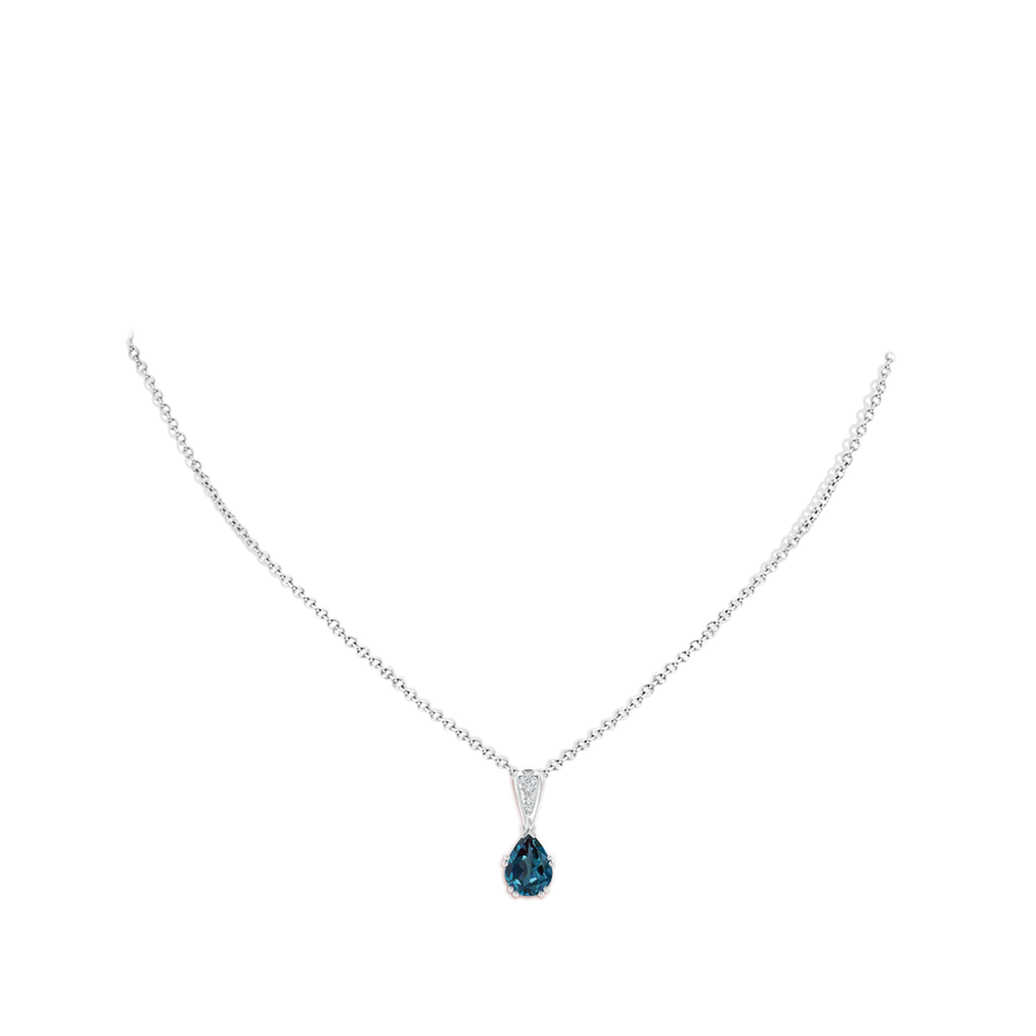 9x7mm Labgrown Vintage Style Pear Lab-Grown Alexandrite Drop Pendant with Diamonds in P950 Platinum pen