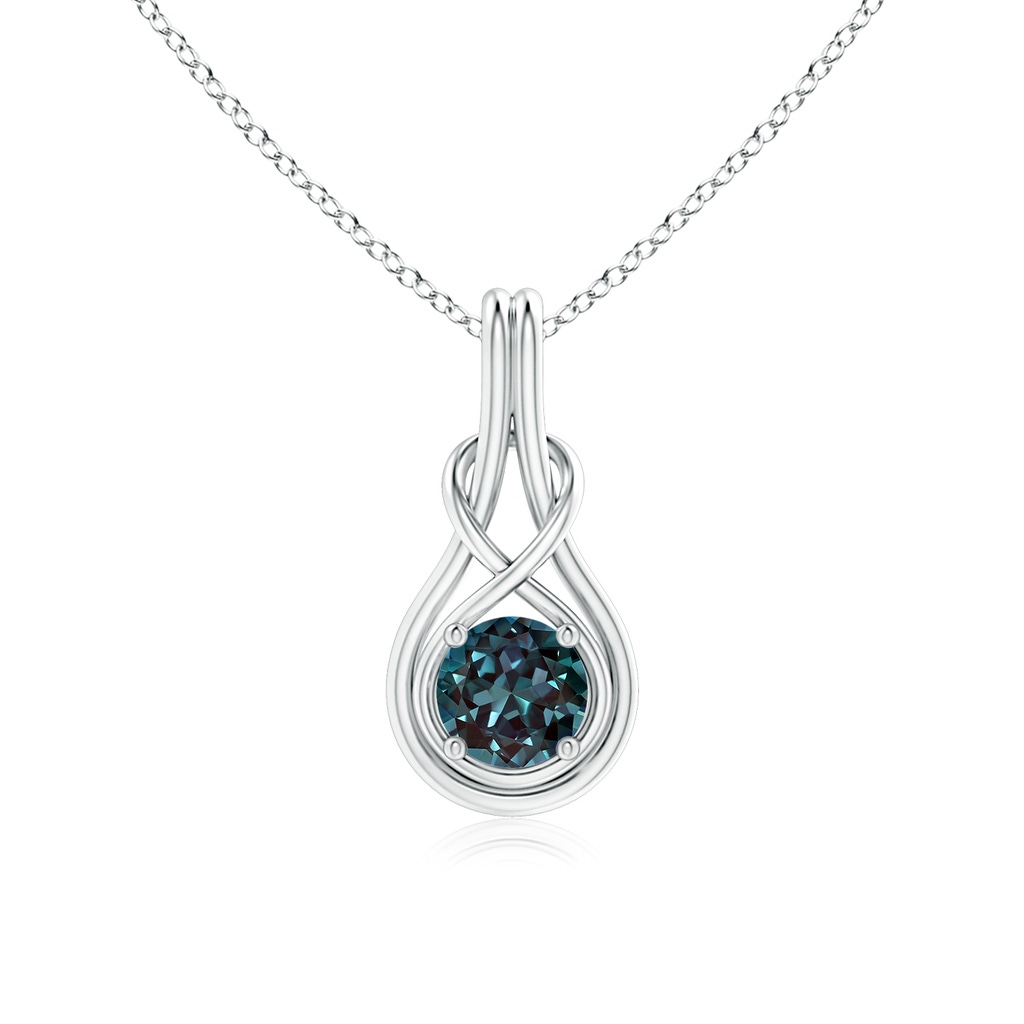 6mm Labgrown Round Lab-Grown Alexandrite Solitaire Infinity Knot Pendant in P950 Platinum