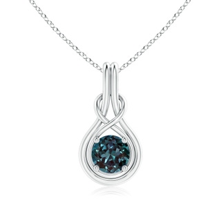 7mm Labgrown Round Lab-Grown Alexandrite Solitaire Infinity Knot Pendant in P950 Platinum