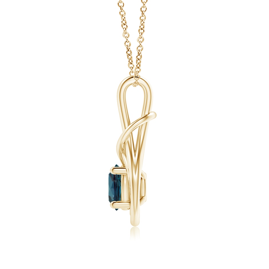 7mm Labgrown Round Lab-Grown Alexandrite Solitaire Infinity Knot Pendant in Yellow Gold side 199