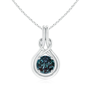 8mm Labgrown Round Lab-Grown Alexandrite Solitaire Infinity Knot Pendant in P950 Platinum