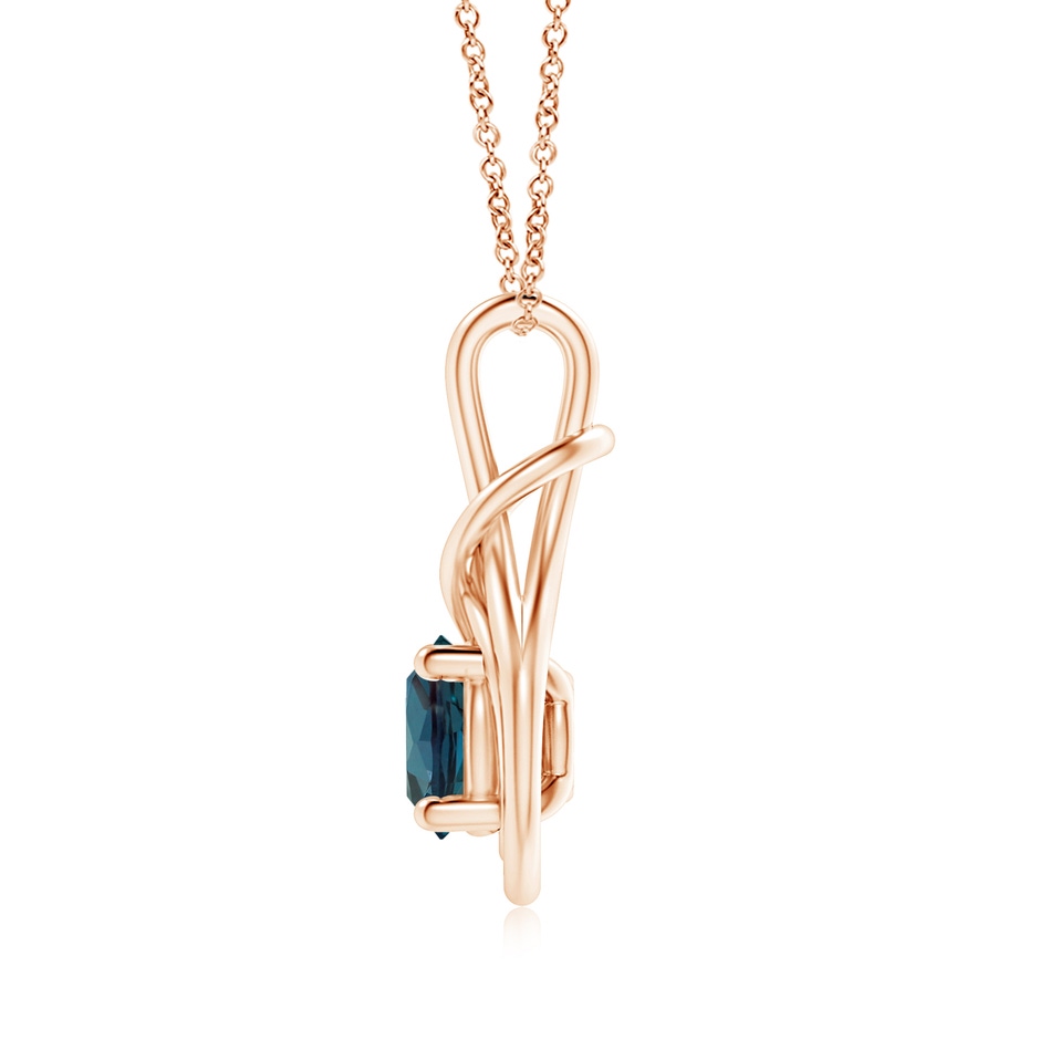 8mm Labgrown Round Lab-Grown Alexandrite Solitaire Infinity Knot Pendant in Rose Gold side 199