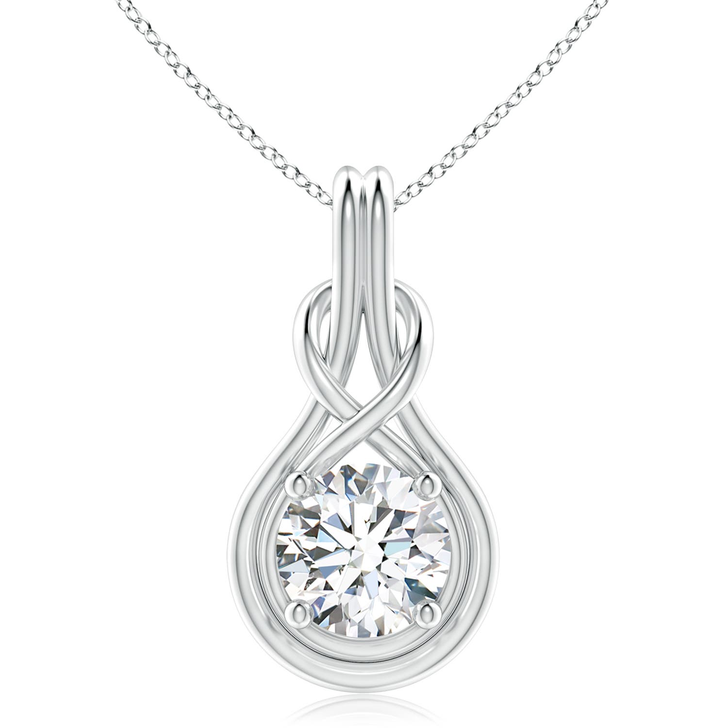 10.1mm FGVS Lab-Grown Round Diamond Solitaire Infinity Knot Pendant in P950 Platinum