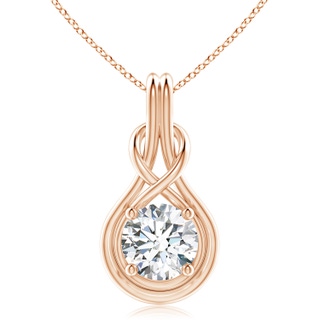 10.1mm FGVS Lab-Grown Round Diamond Solitaire Infinity Knot Pendant in Rose Gold