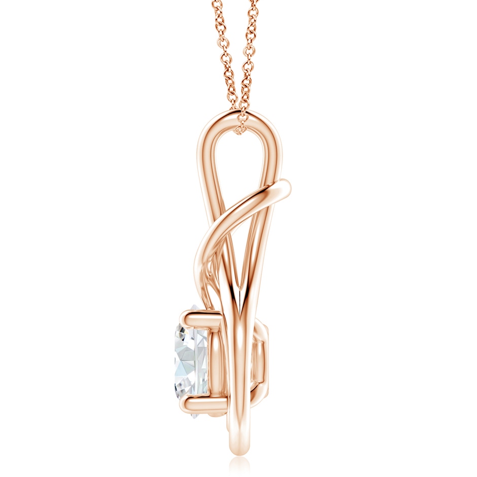 10.1mm FGVS Lab-Grown Round Diamond Solitaire Infinity Knot Pendant in Rose Gold side 199