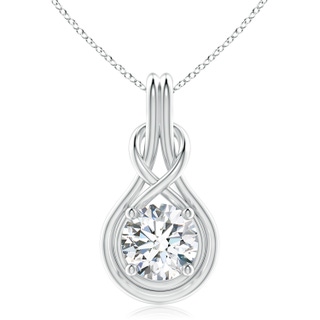 10.1mm FGVS Lab-Grown Round Diamond Solitaire Infinity Knot Pendant in S999 Silver