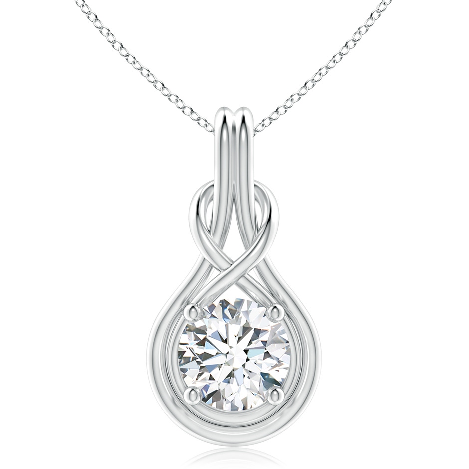 10.1mm FGVS Lab-Grown Round Diamond Solitaire Infinity Knot Pendant in S999 Silver 