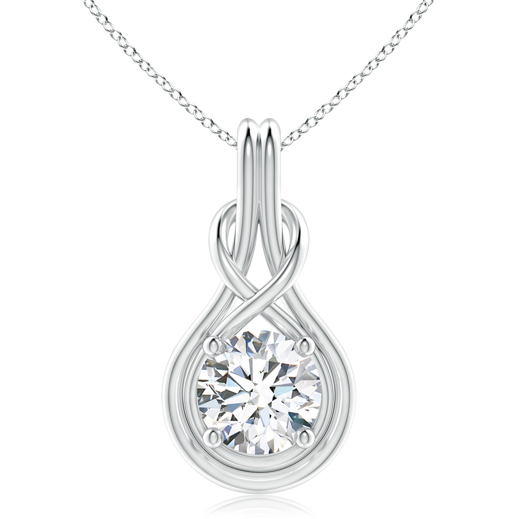 10.1mm FGVS Lab-Grown Round Diamond Solitaire Infinity Knot Pendant in White Gold