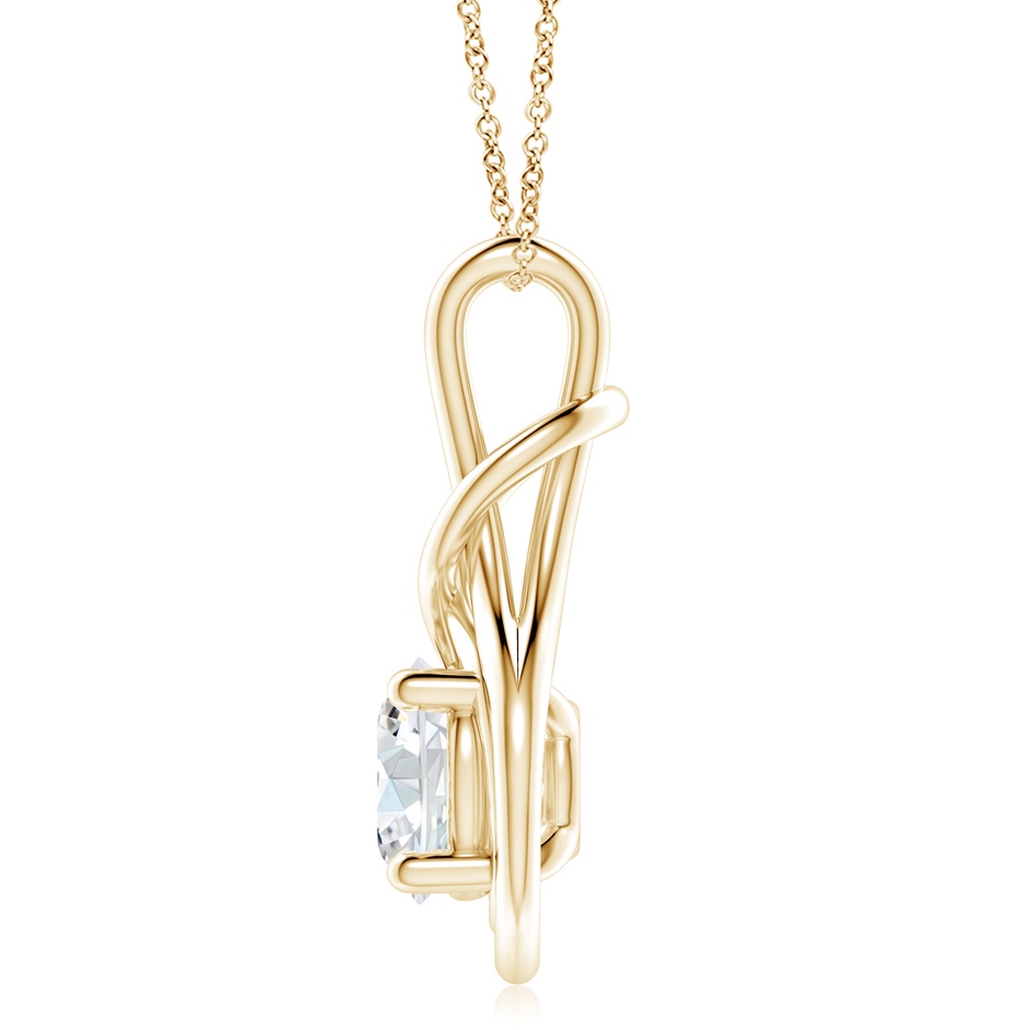 10.1mm FGVS Lab-Grown Round Diamond Solitaire Infinity Knot Pendant in Yellow Gold side 199
