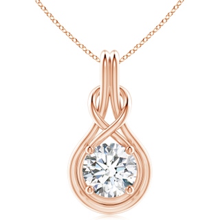 11.1mm FGVS Lab-Grown Round Diamond Solitaire Infinity Knot Pendant in 9K Rose Gold