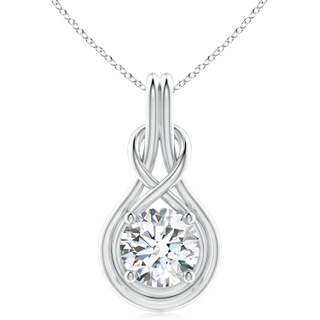 11.1mm FGVS Lab-Grown Round Diamond Solitaire Infinity Knot Pendant in P950 Platinum