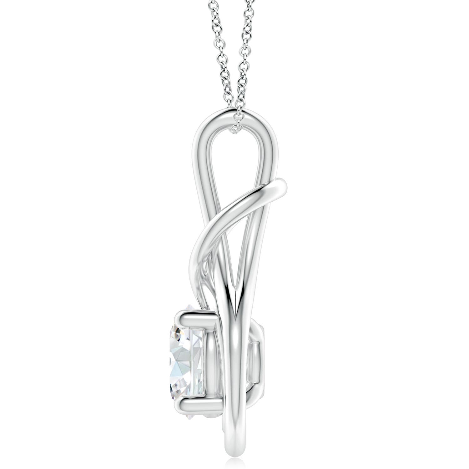 11.1mm FGVS Lab-Grown Round Diamond Solitaire Infinity Knot Pendant in P950 Platinum